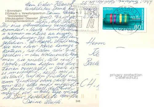 AK / Ansichtskarte Olbersdorf_Sachsen Bimmelbahn Dampflokomotive Grenzlandcenter Neubaugebiet Gemeindezentrum Tor zum Zittauer Gebirge Olbersdorf Sachsen