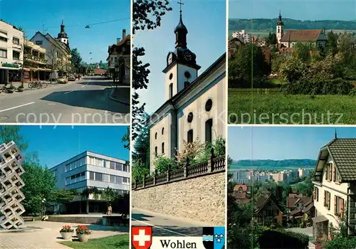 AK / Ansichtskarte Wohlen_AG Teilansichten Hauptstrasse Kirche Wohlen_AG