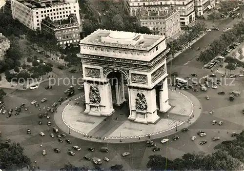 AK / Ansichtskarte Paris Place de l Etoile Arc de Triomphe vue aerienne Paris