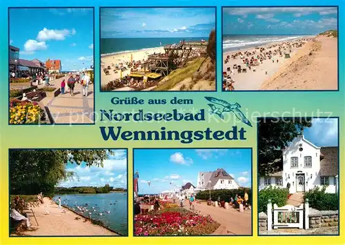 AK / Ansichtskarte Wenningstedt_Sylt Promenade Strand Friesenhaus Wenningstedt_Sylt