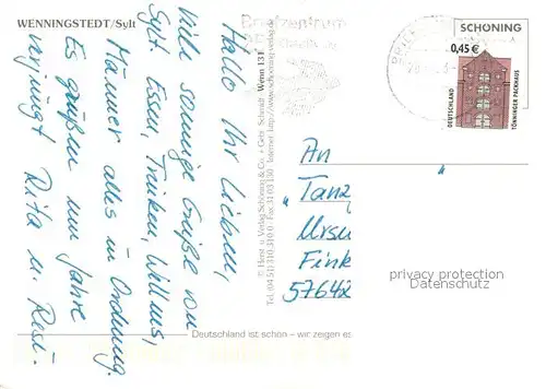 AK / Ansichtskarte Wenningstedt_Sylt Promenade Strand Friesenhaus Wenningstedt_Sylt