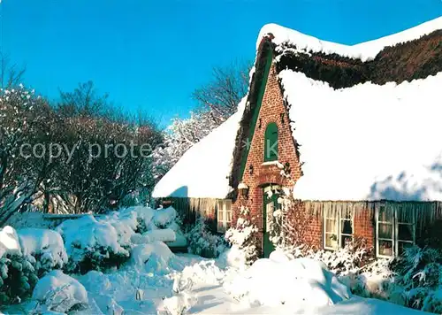 AK / Ansichtskarte Insel_Sylt Friesenhaus im Schnee Insel_Sylt