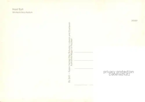 AK / Ansichtskarte Keitum_Sylt im Winter Keitum Sylt