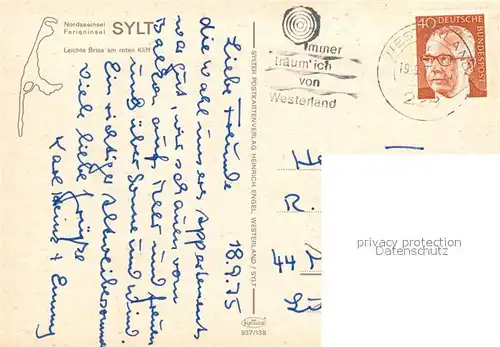 AK / Ansichtskarte Insel_Sylt Leichte Brise am roten Kliff Insel_Sylt