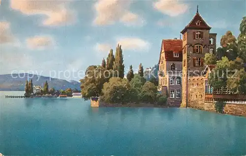 AK / Ansichtskarte ueberlingen_Bodensee Hotel am See Kuenstlerkarte ueberlingen Bodensee