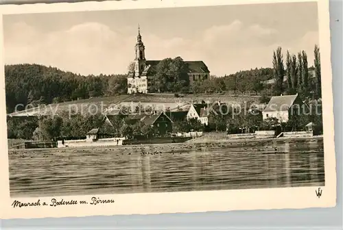 AK / Ansichtskarte Maurach_Birnau Wallfahrtskirche Zisterzienserkloster Ansicht vom See aus Maurach Birnau