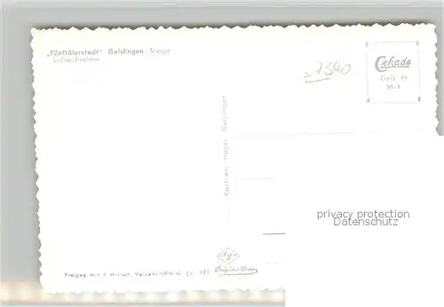 AK / Ansichtskarte Geislingen_Steige Fliegeraufnahme Geislingen_Steige