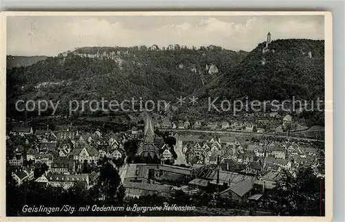 AK / Ansichtskarte Geislingen_Steige Oedenturm Burgruine Helfenstein Geislingen_Steige