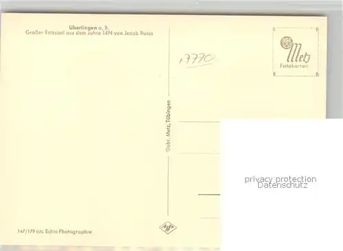 AK / Ansichtskarte ueberlingen_Bodensee Grosser Ratssaal Jacob Ruess  ueberlingen Bodensee