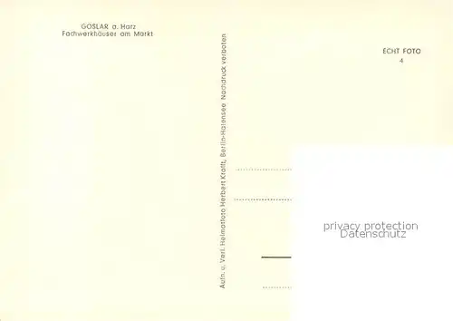 AK / Ansichtskarte Goslar Markt Fachwerk Goslar