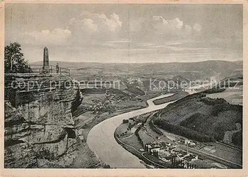 AK / Ansichtskarte Saechsische_Schweiz Lilienstein mit Elbtal Saechsische Schweiz