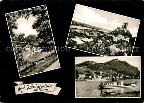 AK / Ansichtskarte Koenigswinter Burg Rheinpartie Koenigswinter