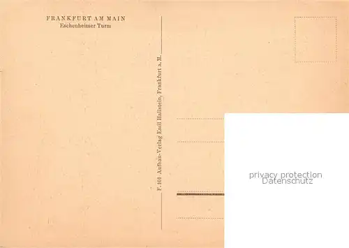 AK / Ansichtskarte Frankfurt_Main Eschenheimer Turm Zeichnung Frankfurt Main