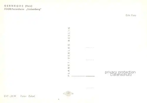 AK / Ansichtskarte Gernrode_Harz Ferienheim Stubenberg Gernrode Harz