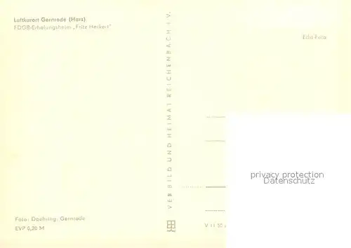 AK / Ansichtskarte Gernrode_Harz Erholungsheim Fritz Heckert Gernrode Harz