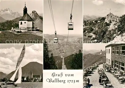 AK / Ansichtskarte Wallberg Seilbahn Segelboot Kapelle Wallberg