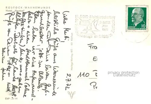 AK / Ansichtskarte Warnemuende_Ostseebad Hotel Neptun Seepromenade Warnemuende_Ostseebad