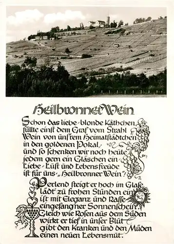 AK / Ansichtskarte Heilbronn_Neckar Weingebiet und Weinspruch Heilbronn Neckar