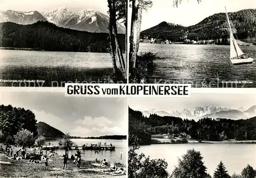 AK / Ansichtskarte Klopeinersee mit Hochalpe Strand Klopeinersee