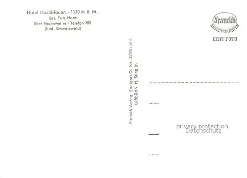 AK / Ansichtskarte Badenweiler Fliegeraufnahme Hotel Hochblauen Badenweiler
