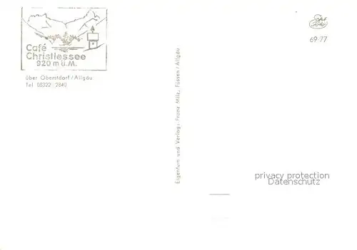 AK / Ansichtskarte Oberstdorf Cafe Christlessee Oberstdorf