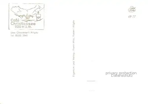 AK / Ansichtskarte Oberstdorf Cafe Christlessee Oberstdorf