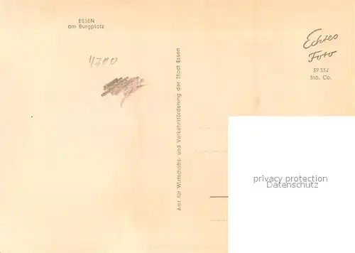 AK / Ansichtskarte Essen_Ruhr Burgplatz Essen_Ruhr