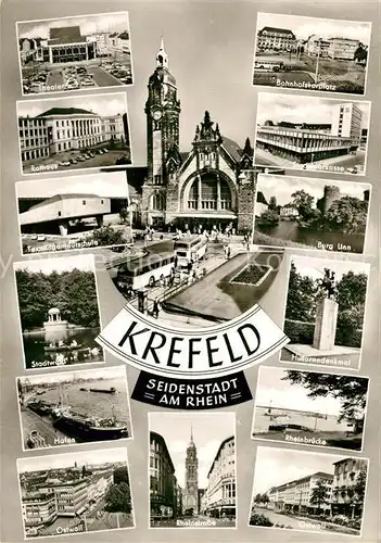 AK / Ansichtskarte Krefeld Rathaus Bahnhofplatz Hafen Krefeld