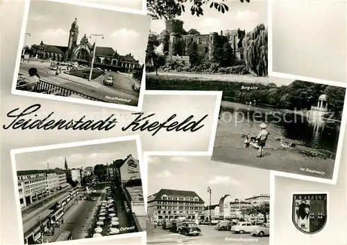 AK / Ansichtskarte Krefeld Hauptbahnhof Ostwall Burg Linn Krefeld