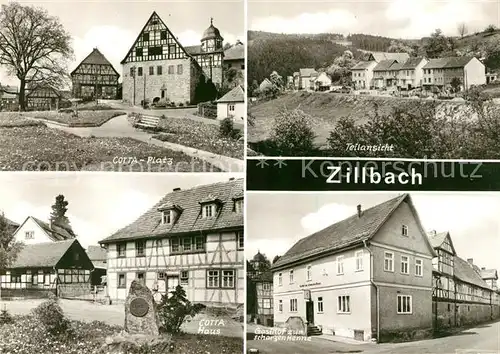 AK / Ansichtskarte Zillbach_Schwallungen Cotta Platz Gasthof zur schwarzen Henne Zillbach Schwallungen