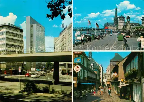 AK / Ansichtskarte Duesseldorf Thyssen Hochhaus Rheinpartie Altstadt Duesseldorf