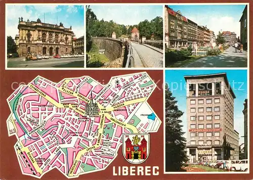 AK / Ansichtskarte Liberec Stadtansichten Stadtplan Liberec