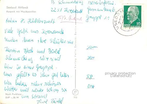 AK / Ansichtskarte Ahlbeck_Ostseebad Kurpark Musikpavillon Ahlbeck_Ostseebad
