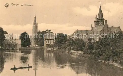 AK / Ansichtskarte Bruges_Gironde Le Minnewater Eglise Bruges Gironde