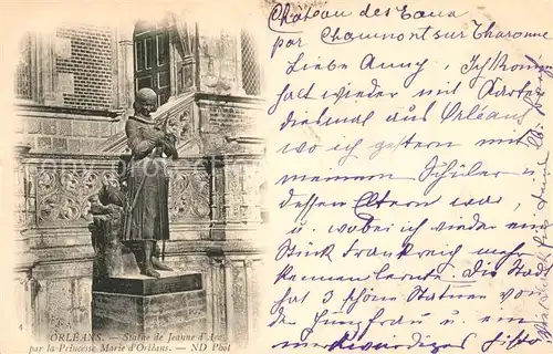 AK / Ansichtskarte Orleans_Loiret Statue de Jeanne d Arc par la Princesse Marie d Orleans Orleans_Loiret