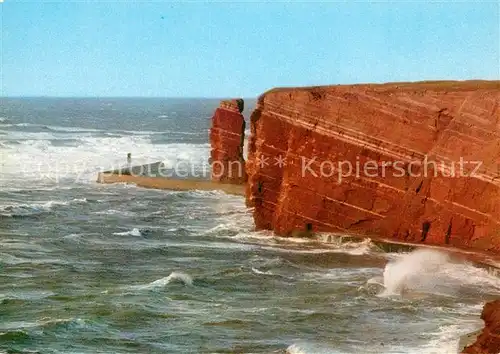 AK / Ansichtskarte Helgoland Schwere Sturmflut an der Westkueste Lange Anna Helgoland