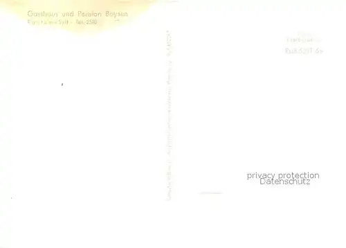 AK / Ansichtskarte Insel_Sylt Landkarte Nordseeinsel Nordsee Wattenmeer Pension Duenenlandschaft Strand Insel_Sylt