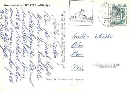 AK / Ansichtskarte Westerland_Sylt Fussgaengerzone Einkaufsstrasse Strand Promenade Konzertpavillon Herz Westerland_Sylt