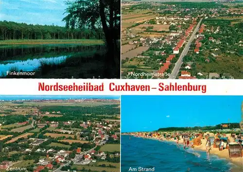 AK / Ansichtskarte Sahlenburg Finkenmoor Strand Nordheimstrasse Zentrum Fliegeraufnahmen Sahlenburg