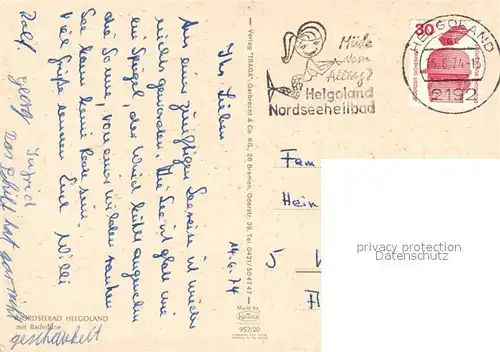 AK / Ansichtskarte Helgoland mit Badeduene Fliegeraufnahme Helgoland