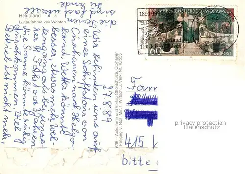 AK / Ansichtskarte Helgoland Fliegeraufnahme Helgoland