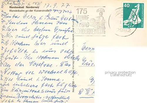 AK / Ansichtskarte Norderney_Nordseebad Wandelbahn an der Kaiserstrsse Norderney_Nordseebad