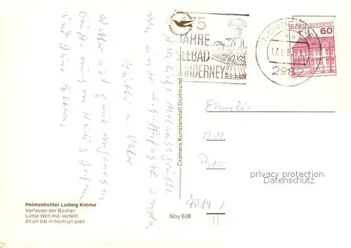 AK / Ansichtskarte Norderney_Nordseebad Schwanenteich Strandstrasse Faehre Trinkkur Kirche Strand Jachthafen Napoleonschanze Luftbild Gedicht Ludwig Kimme Norderney_Nordseebad