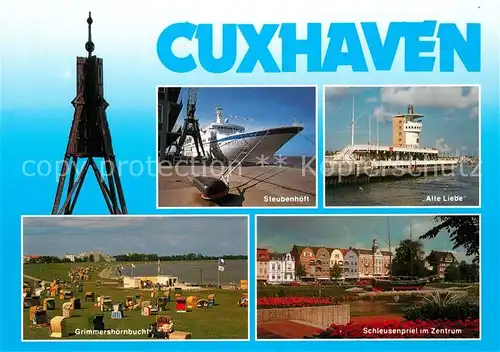 AK / Ansichtskarte Cuxhaven_Nordseebad Steubenhoeff Alte Liebe Grimmershoernbucht Schleusenpriel Kugelbake Cuxhaven_Nordseebad