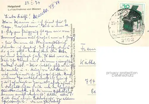 AK / Ansichtskarte Helgoland Fliegeraufnahme von Westen Helgoland