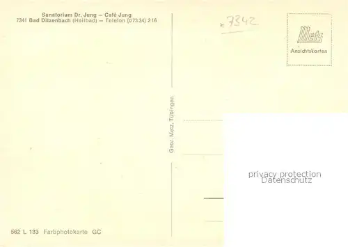 AK / Ansichtskarte Bad_Ditzenbach Sanatorium Dr. Jung Cafe  Bad_Ditzenbach