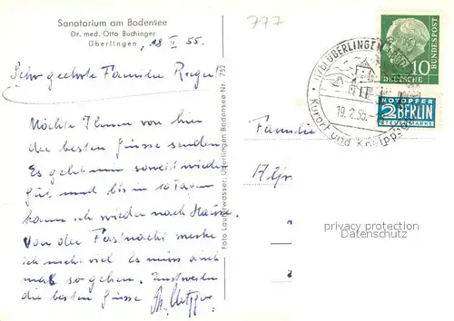 AK / Ansichtskarte ueberlingen_Bodensee Sanatorium Dr. med Otto Buchinger  ueberlingen Bodensee