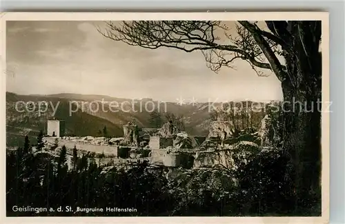 AK / Ansichtskarte Geislingen_Steige Burgruine Helfenstein Geislingen_Steige