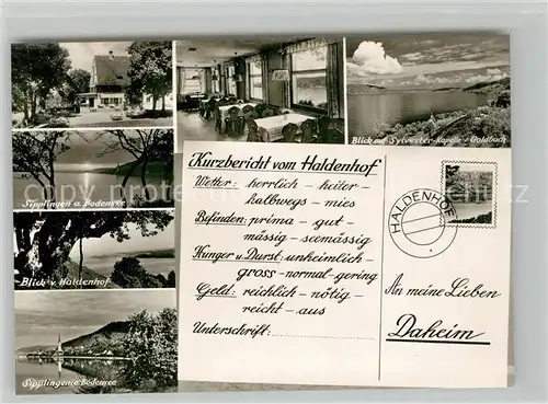 AK / Ansichtskarte Bonndorf_ueberlingen Hoehengasthaus Haldenhof  Bonndorf ueberlingen