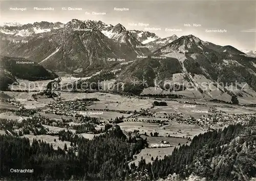 AK / Ansichtskarte Ostrachtal Fliegeraufnahme Hindelang Bad Oberdorf Ostrachtal